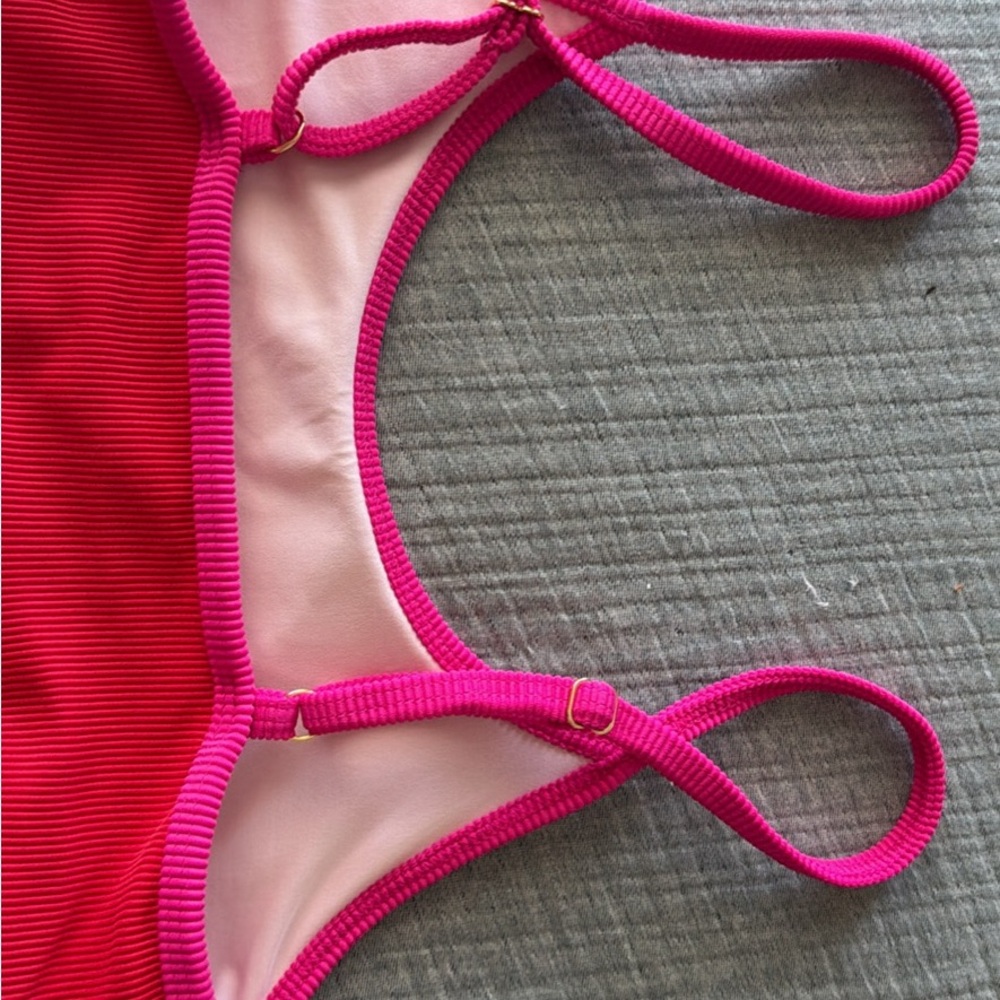 NWOT, Beach Riot Bikini SET Ribbed Colorblock Swim - Picture 9 of 9